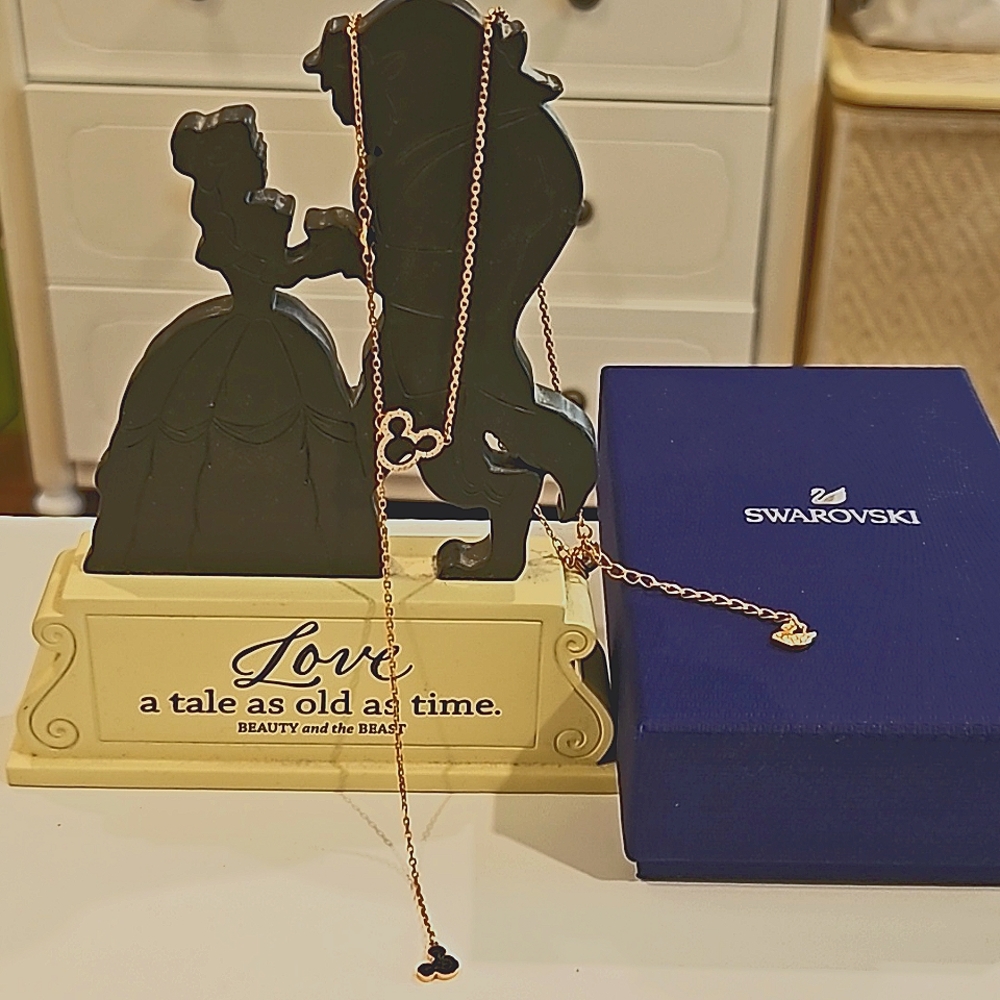 Swarovski Mickey Necklace (rose gold) NWT